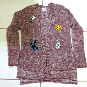 Hippie Rose Women's Emoji Knit Cardigan w/Pockets Size Small